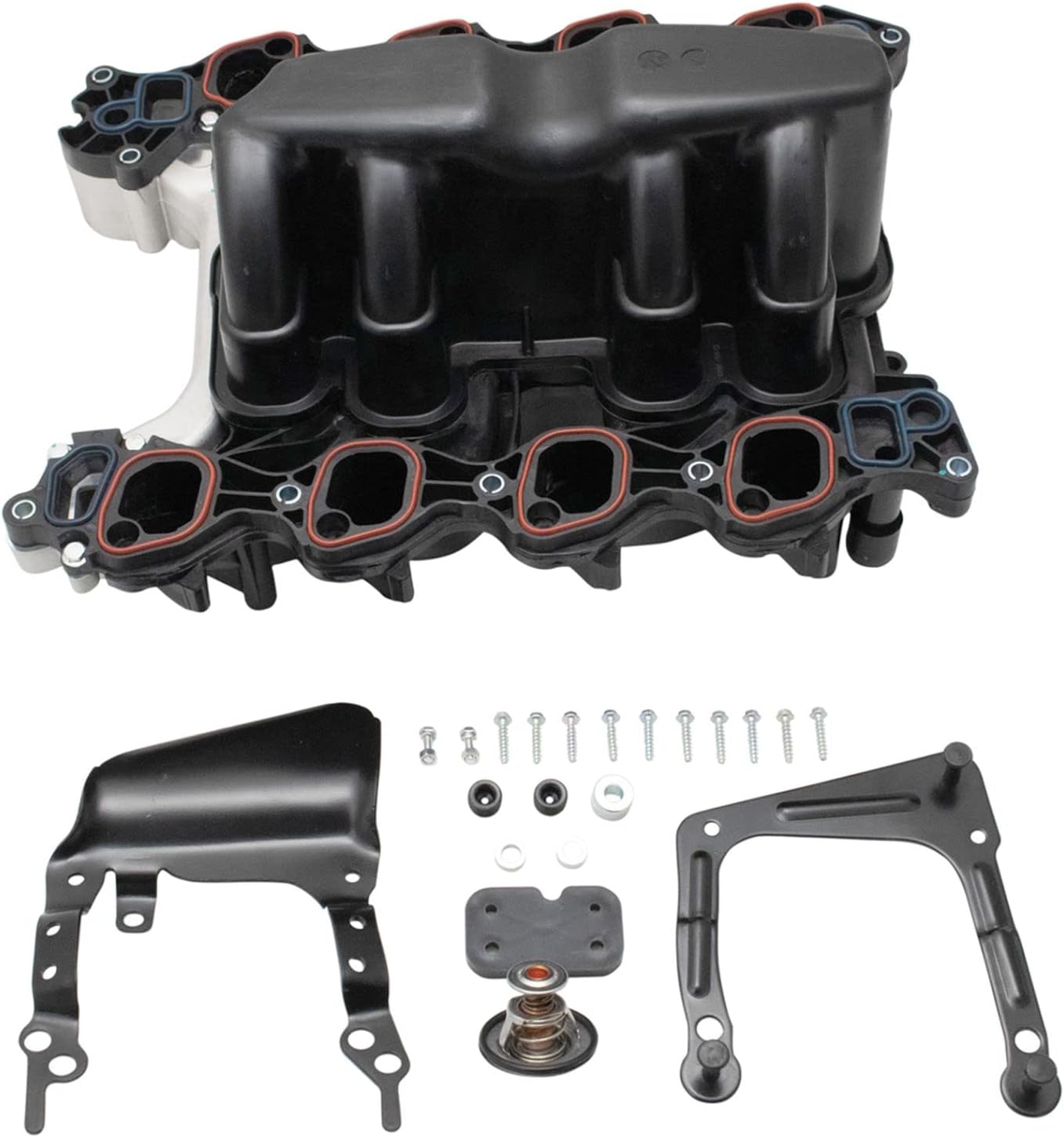 New Intake Manifold W/ Thermostat Gaskets O-Ring For Ford Lincoln