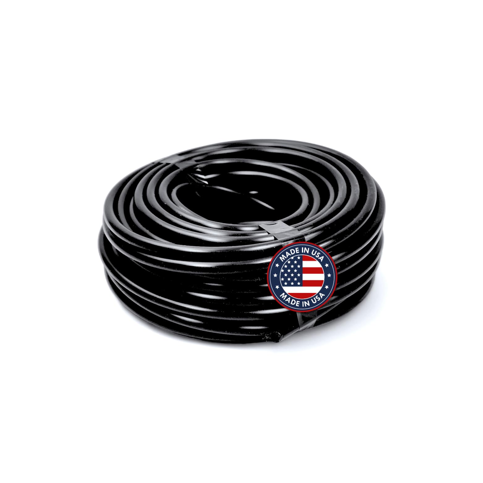 USA Made Premium 1/4-Inch Drip Irrigation Poly Supply Tubing, for Irrigation Drippers, Drip Emitters, and Drip Systems - Polyethylene (Works with Raindrip, Rainbird & More) (Black 50' Foot)