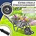 MASKO® Schubkarre Bauschubkarre Gartenschubkarre 100 Liter 250kg Luftreifen mit Stahlfelge + Ersatzschlauch Schubkarrenschlauch,verzinkt Stahlrahmen Garten Karre Schiebkarre Transportkarre Handschuhe