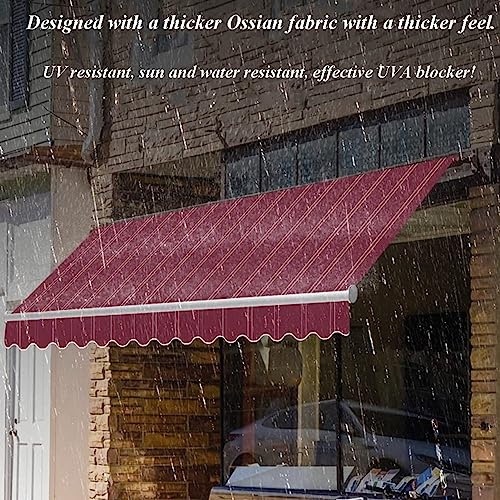 Toldo de patio de repuesto a rayas rojas y blancas cubierta manual de 3x2,4 m para jardin 5