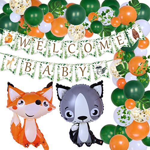 Woodland Baby Shower Decorations for Boy or Girl Animal Baby Shower Decorations Gender Neutral Forest Animal Balloon Garland