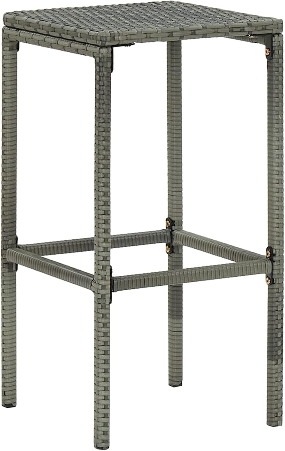 5-Piece Garden Bar Set with Grey Polyrattan Cushions, Garden Bar Furniture, Corner Bar for Garden Patio Outdoor
