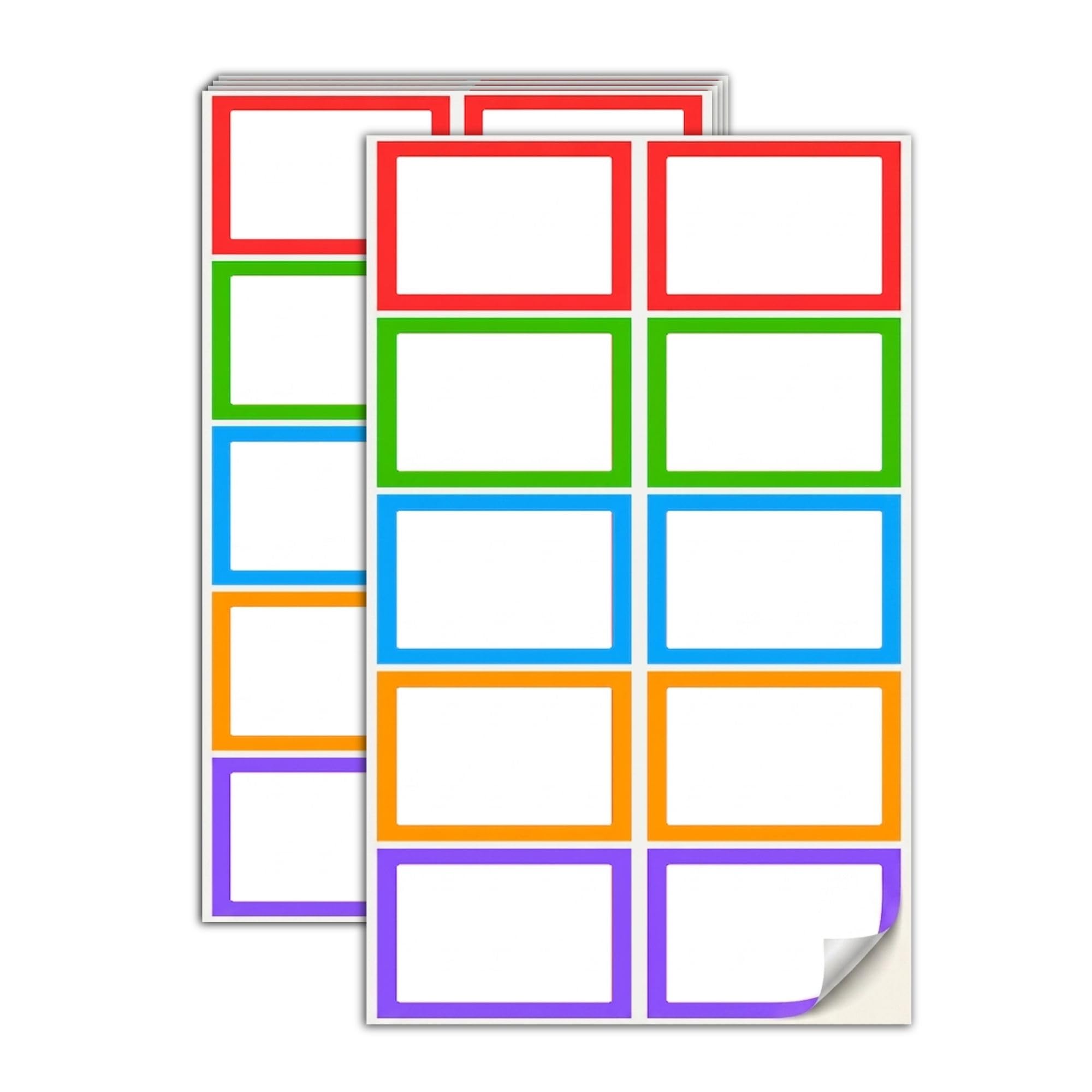 1000 Pack - Coloured Labels Stickers Name Tags, 7.5 x 5 cm, 5 Colours