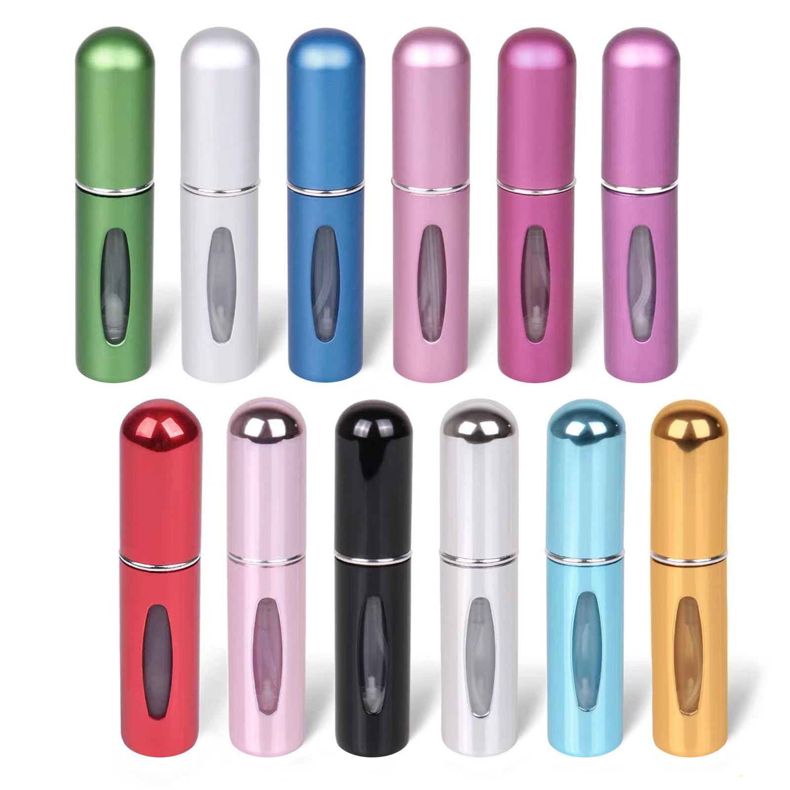 12 PCS Travel Refillable Perfume Atomizer Bottles,5ml Mini Portable Spray Bottles for Travel Accessories,Multicolor Perfume Containers-image-13