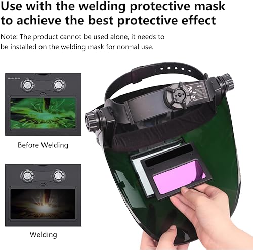 Miniatura 4 de Watris Veiyi Lente de soldadura de oscurecimiento automático, panel de lente de soldadura solar, lente de máscara de casco de soldadura para