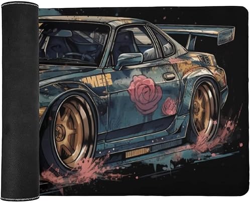 Miniatura 3 de JDM - Alfombrillas de escritorio para automóvil, Rx7, diseño de grafiti rosa, para decoración de escritorio, alfombrilla de mouse para computadora,