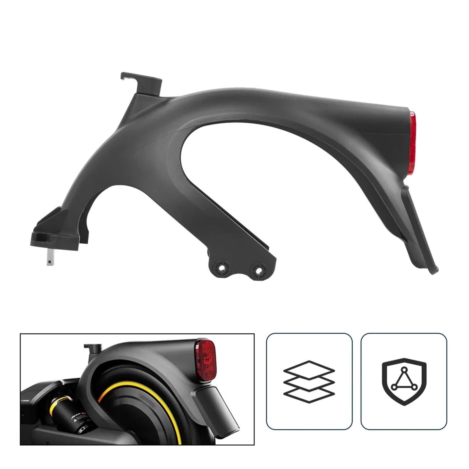Garde-boue Convient for scooter électrique, for Ninebot, Max G2 Kickscooer, garde-boue intégré avec support de feu arrière Garde-boue arrière pour trottinette électrique