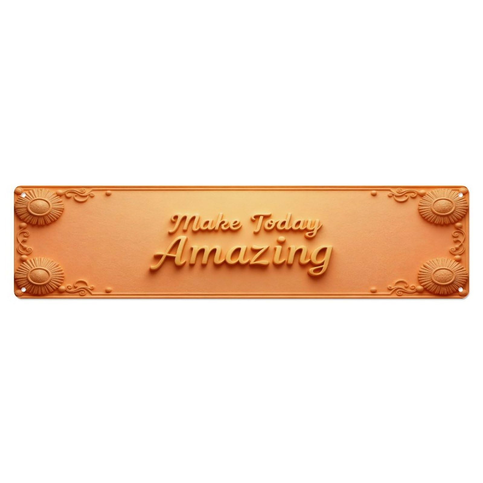 Golden Sun Motif Text Metal Tin Sign Plaque