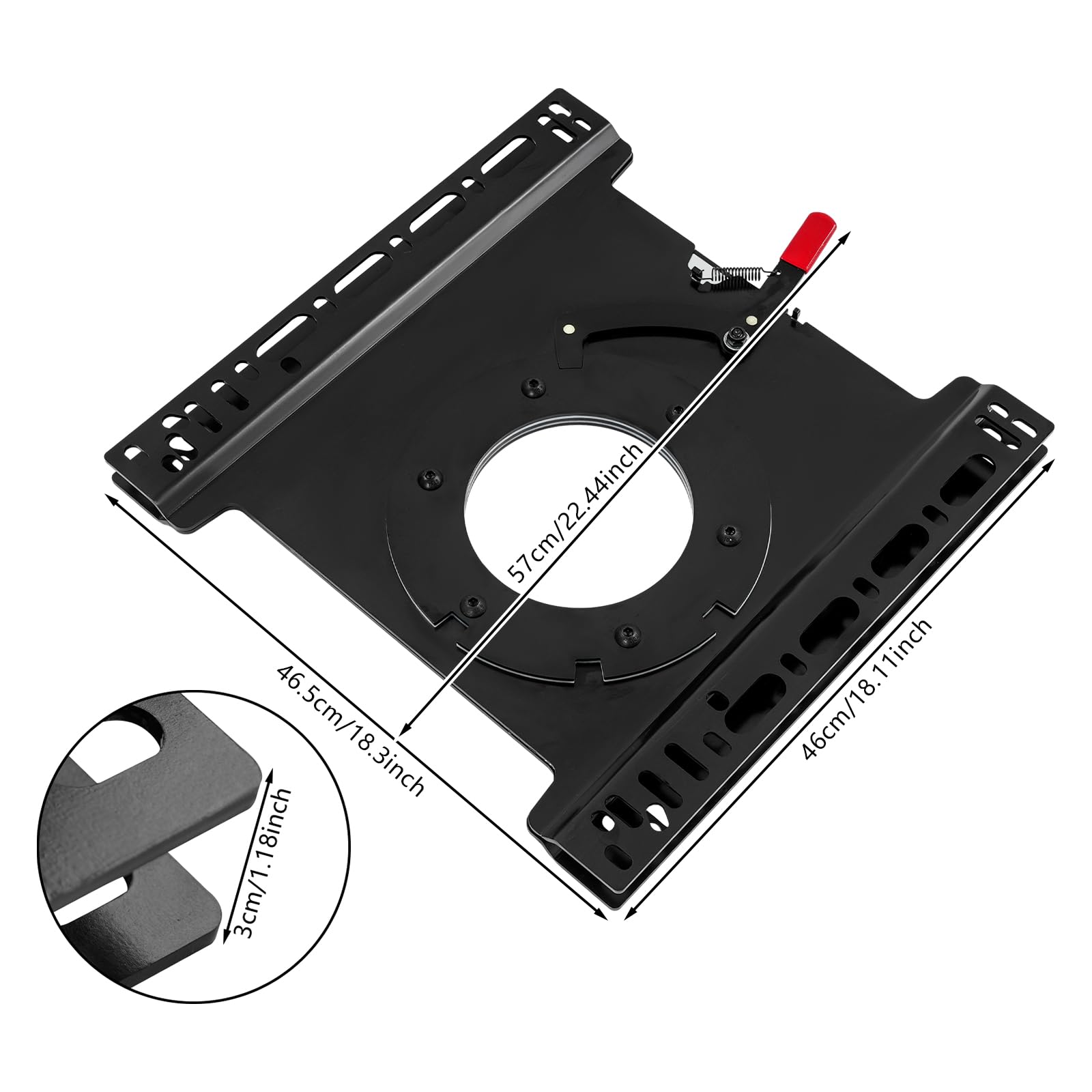 Sitz Drehkonsole 360°, 57×46,5×3 cm Universal Drehbare Sitzbasis, 0°/135°/180°/225° Swivel Drehteller, Wohnmobil Sitzkonsole für Mercedes-Benz-Sprinter 2002~2018 Modelle, T5 T6 (Fahrerseite)