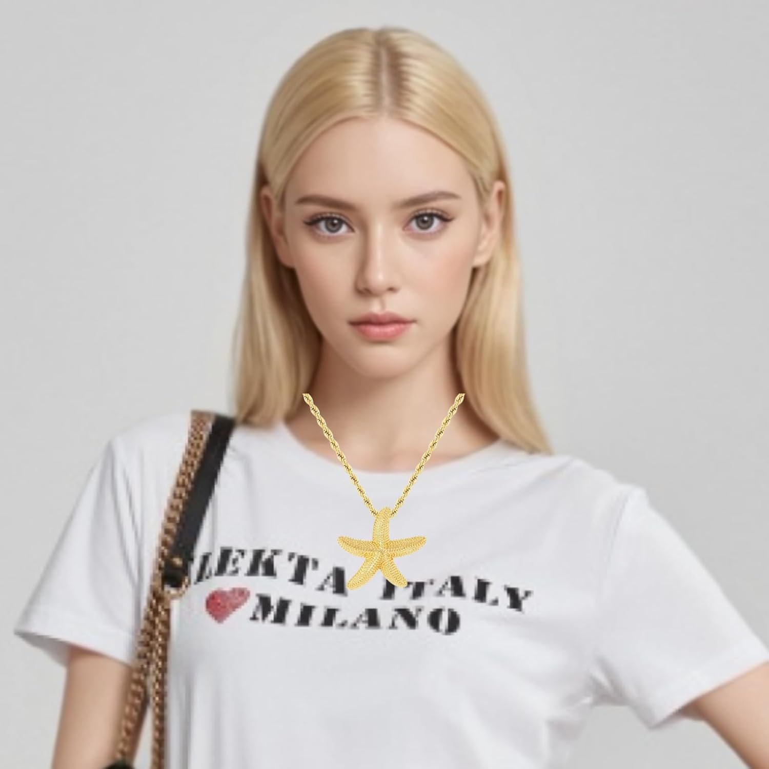 QBrand Starfish Pendant Necklace for Women 18K Gold Tone Twisted Beach Jewelry Summer Ocean Inspired Adjustable Chain Gifts - Image 5