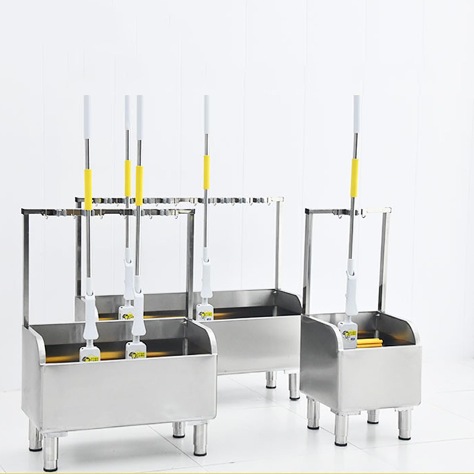 GOCHUSX Mop Basin, Stainless Steel Mop Sink, Utility Mop Bucket, Household Commercial Freestanding Basin for Laundry Room, Restaurant Wash Station(45x41x110cm)