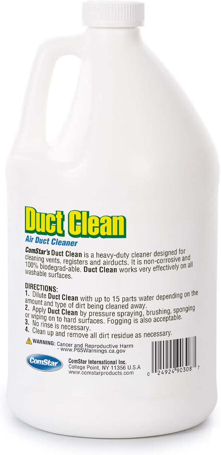 ComStar Duct Clean,1 Gallon, Heavy-Duty Air Duct Cleaner Spray, Freshens HVAC Vents & Registers, No Residue or Harsh Scent, Quick and Easy Spray Application, Air System Cleaner for Home (90-308)
