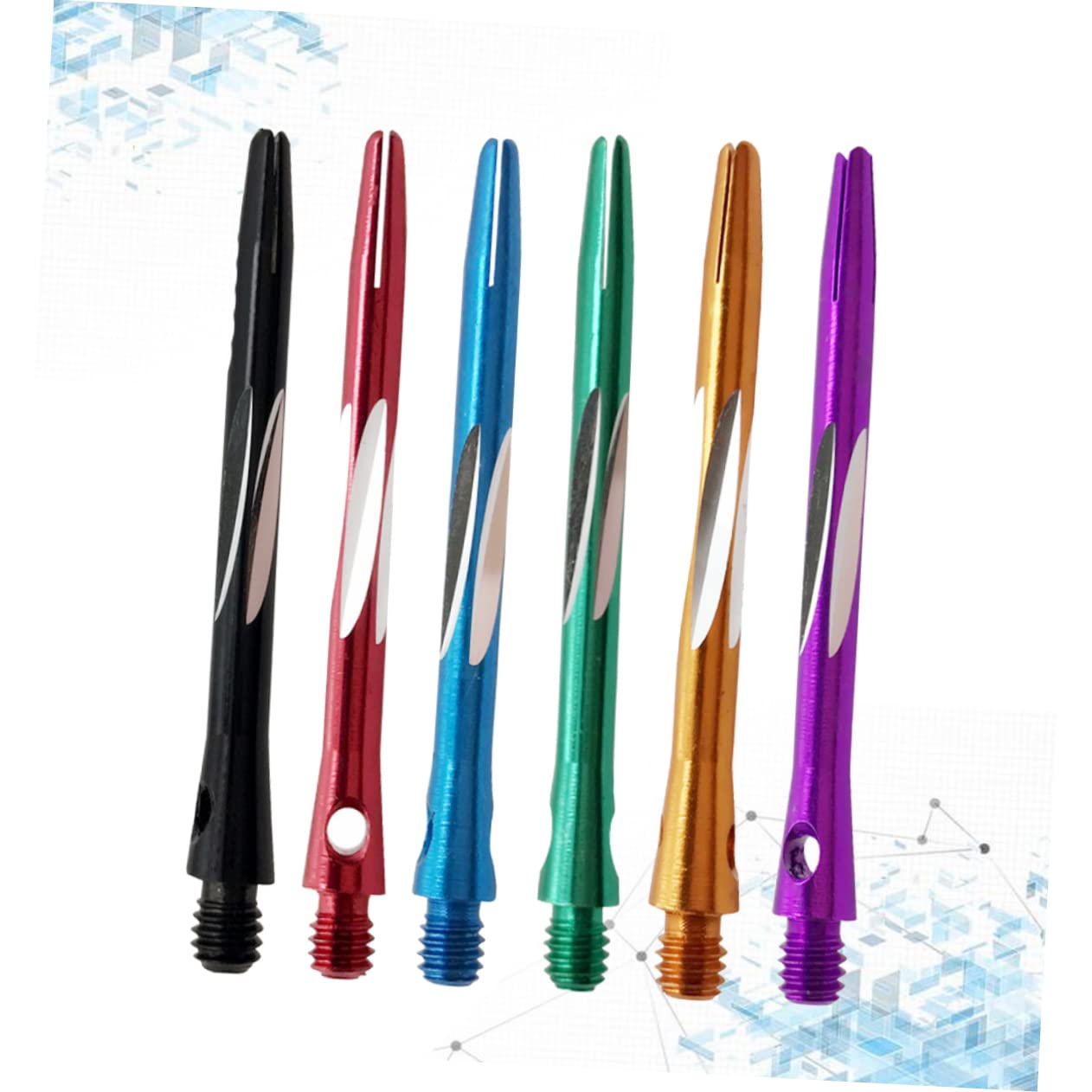 Parliky Alloy Set 6pcs Delicate Carved Metal Shafts Professional Shafts 2ba Thread