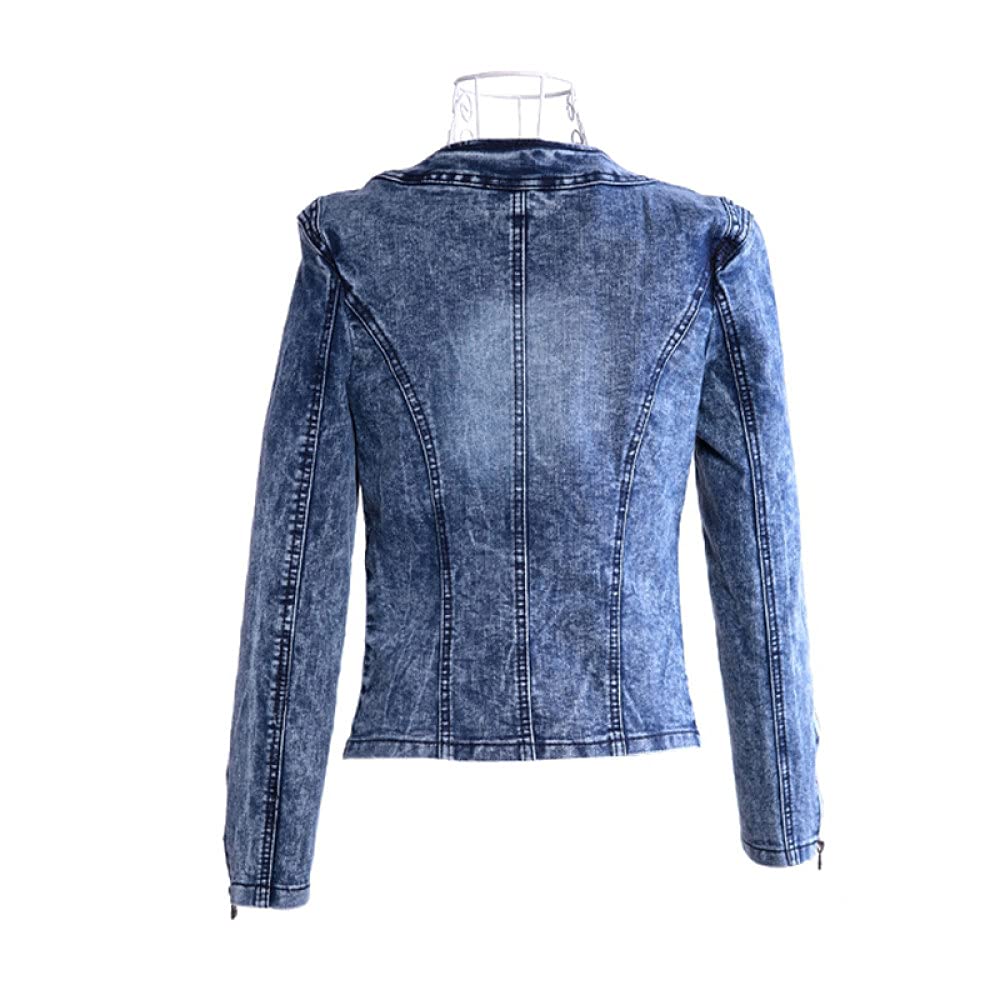 Giacca in Jeans Donna, Giacca Casual in Denim Girocollo, Giacca in Denim Slim Plus Size, Elegante Giacca Cardigan con Strass da Donna