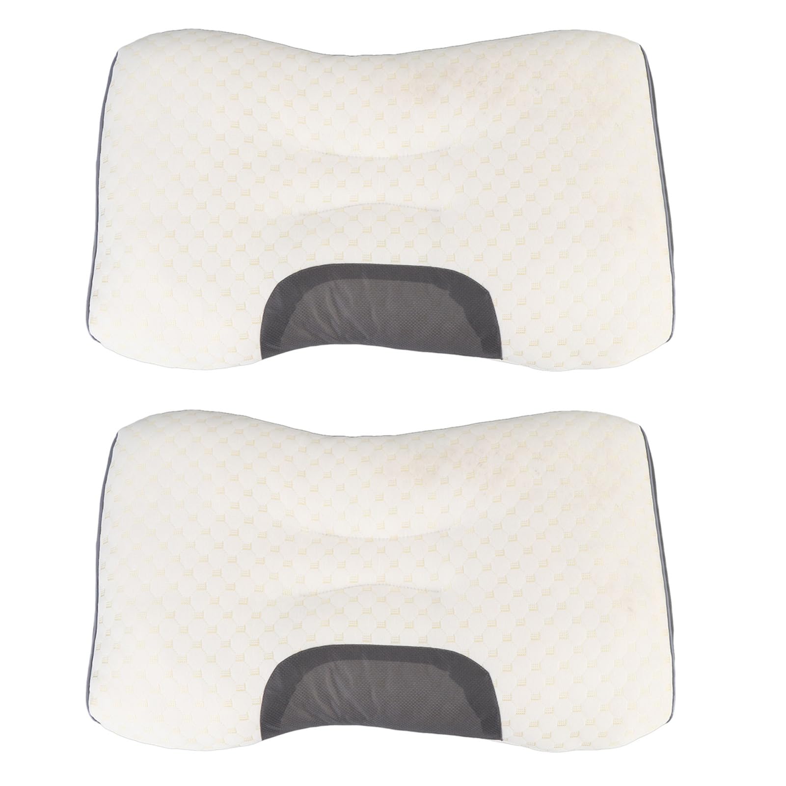 Aramox Almohada, Soporte Ergonómico para el Cuello con Fibras Transpirables, Diseño Contorneado para Personas Que Duermen Boca Arriba y de Lado (2PCS)