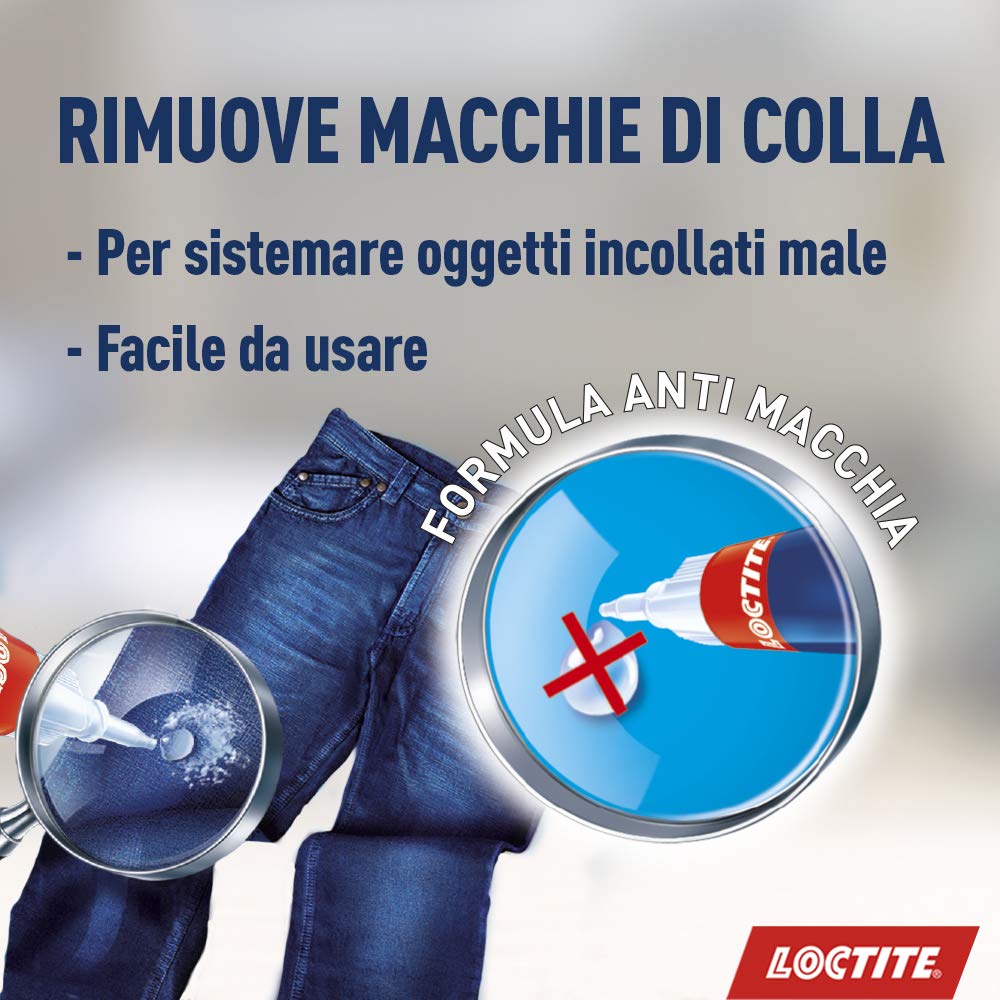 Loctite Scollatutto, Rimuovi colla in tubetto per tutte le superfici, Rimuove qualsiasi colla cianoacrilica, colla gel, colla trasparente, Rimuovi etichette e residui adesivi, 1x5g (Confezione da 3)