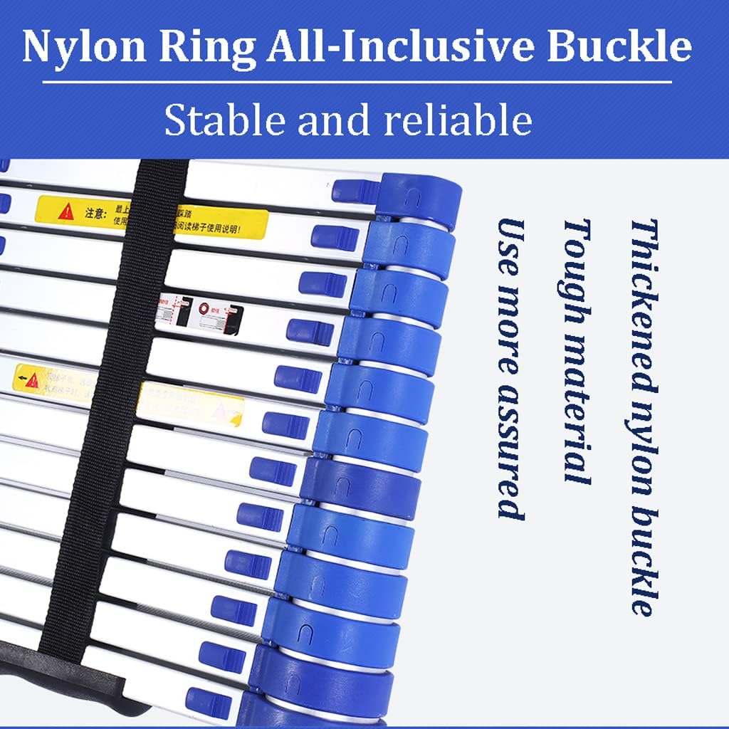 Telescoping Extension Ladder, Wide Pedal Adjustable Ladder 12.5feet/3.8m Telescoping Ladder with Detachable Hooks Retractable Collapsible Ladders for Home RV Loft Outdoor