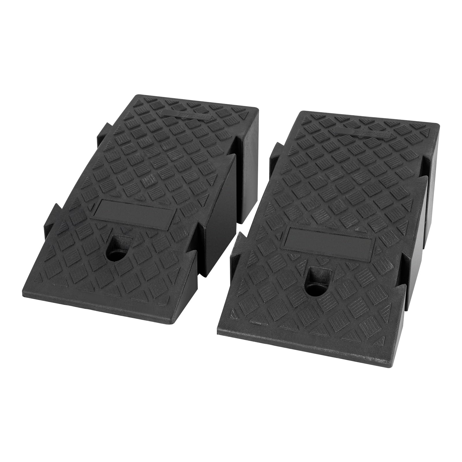 Rampa di carico, Rampa di accesso per auto, in plastica robusta, Rampa di soglia antiscivolo per marciapiede bordo Garage, Set di 2 rampe portatili 25 x 45 x 19 cm, capacità di carico elevato Moto