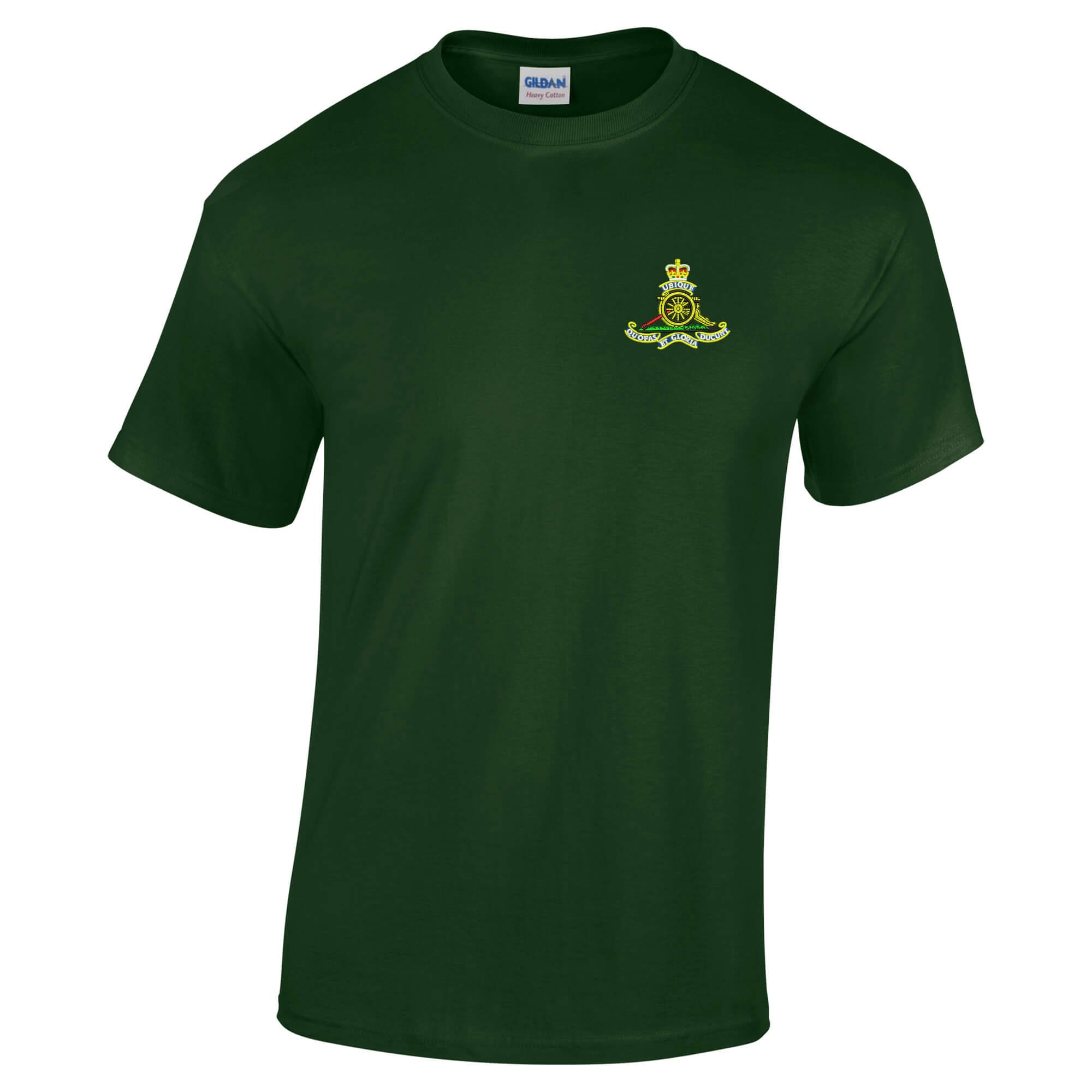 Pineapple Joe's Men's Forest Green Royal Regit Of Artillery Embroidered T-Shirt - 2X Large