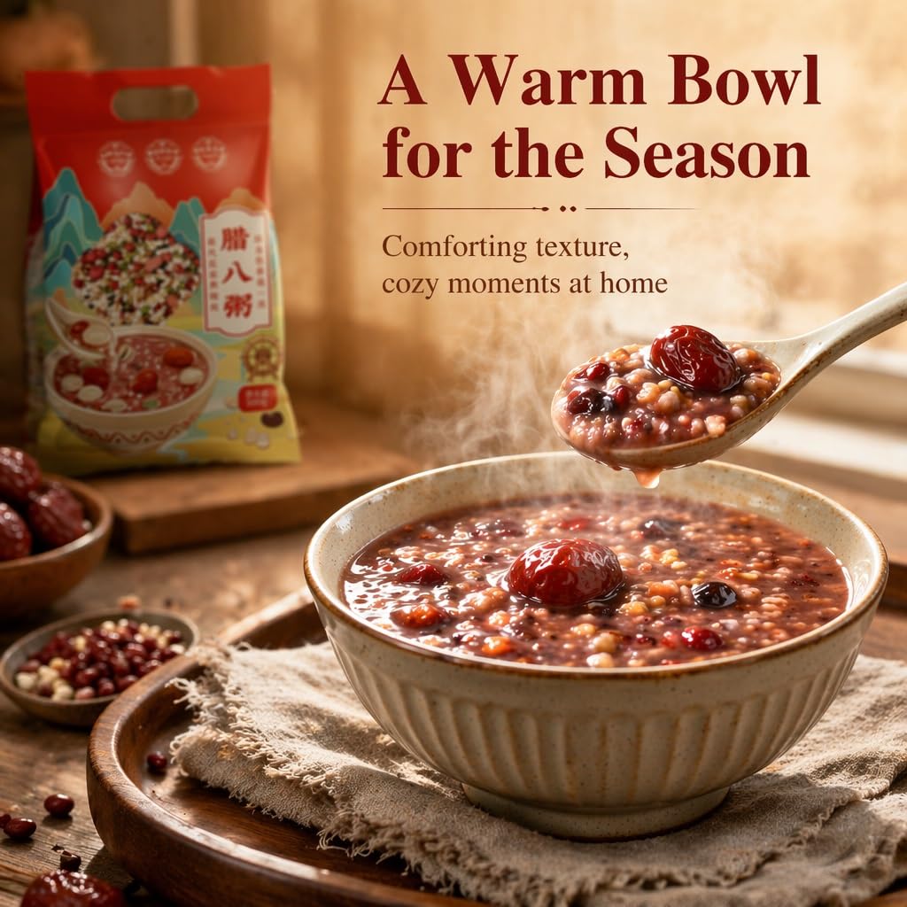 Mezcla De Gachas Cereales Mixtas 500 G: Ingredientes Laba Congee Con Dátiles Rojos, Sin Aditivos, Nutritivos For Uso Doméstico Y Comercial(500g*5)