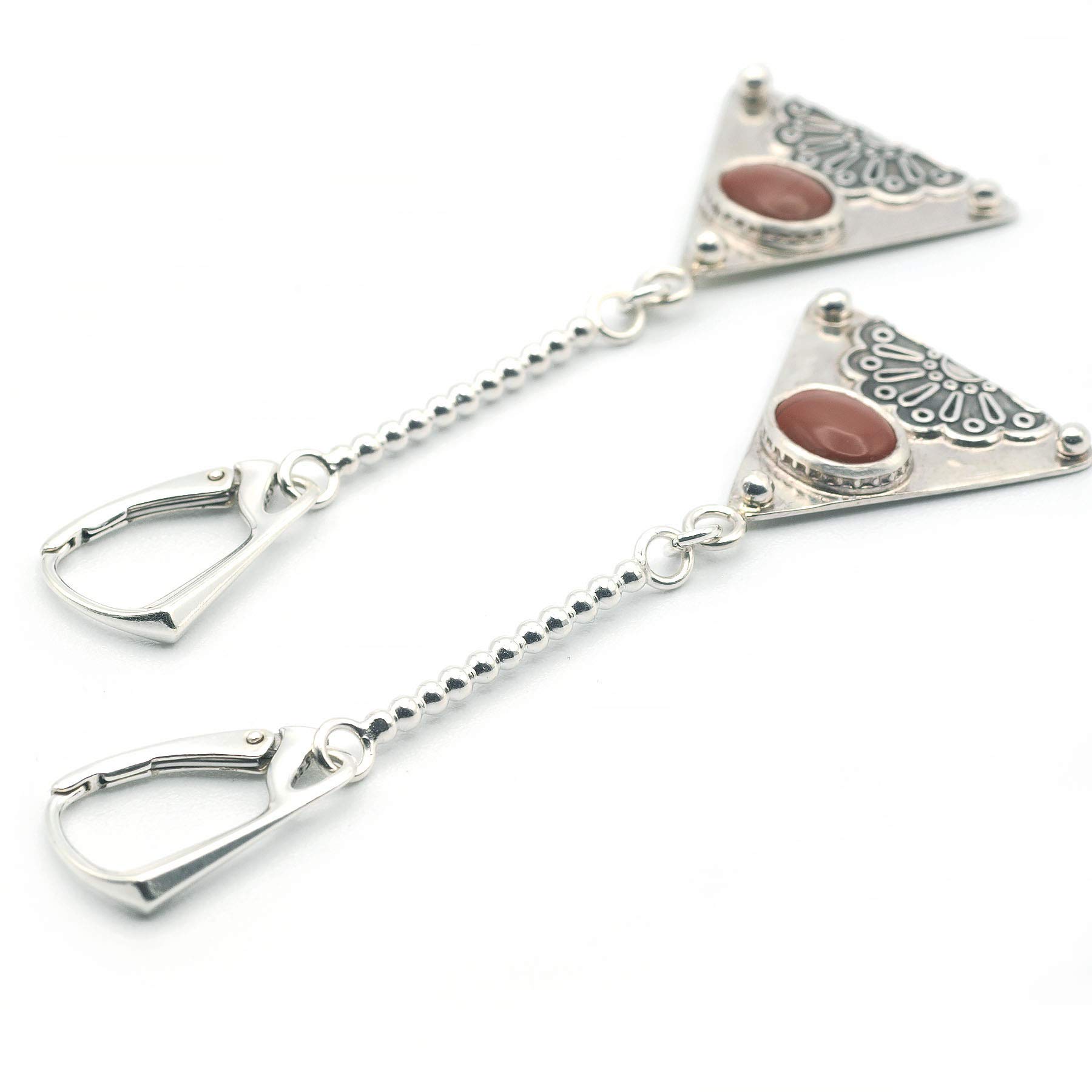 Pendientes Jaspe Rojo y Plata 925