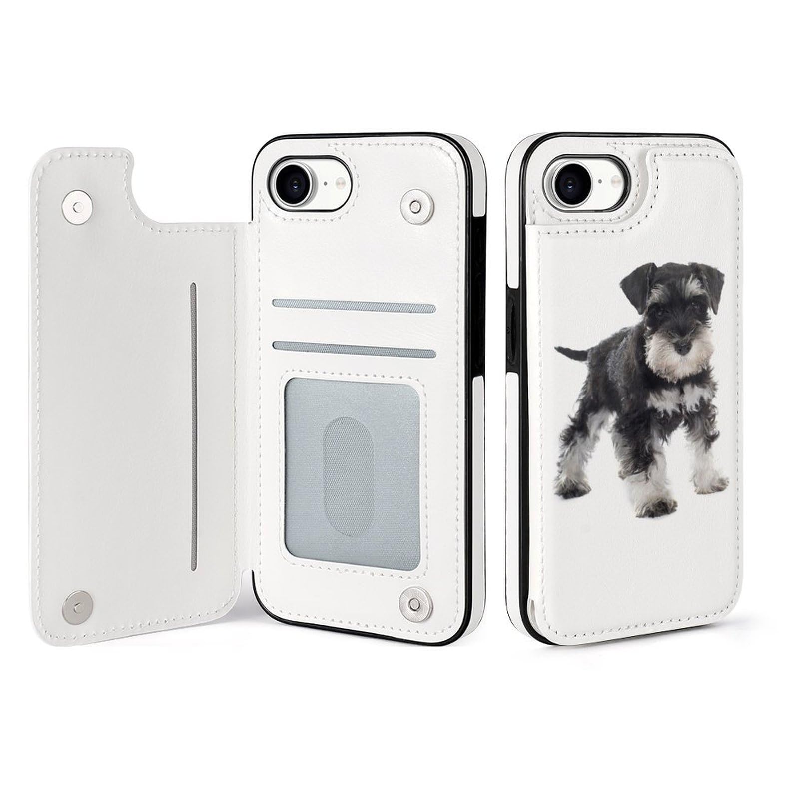 Amazon.co.jp: iPhone16e 用 ケース 手帳型 ミニチュアシュナウザー 犬