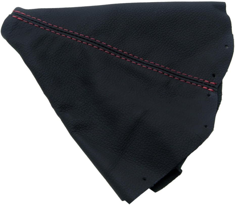 DSV Fits 1994-1998 Nissan Silva 240SX S14 Real Black Leather Manual Shift Boot with Red Stitching. (Leather Part Only)