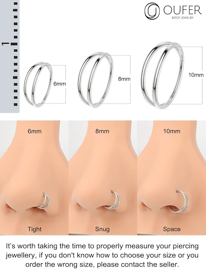 Neuspiercing neus ring titanium gelaagd Een open neusring gemaakt v