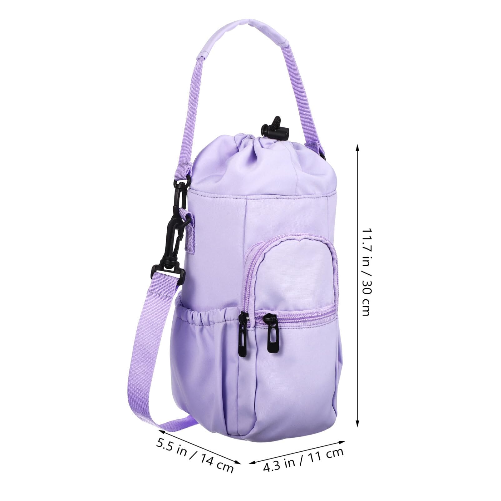 SUPVOX Borsa Porta Borraccia Coulisse Borsa per Trasporto all Aperto Tasche Multiple per Telefono Chiavi Carte Tracolla Adatta per Escursionismo Campeggio Passeggiate