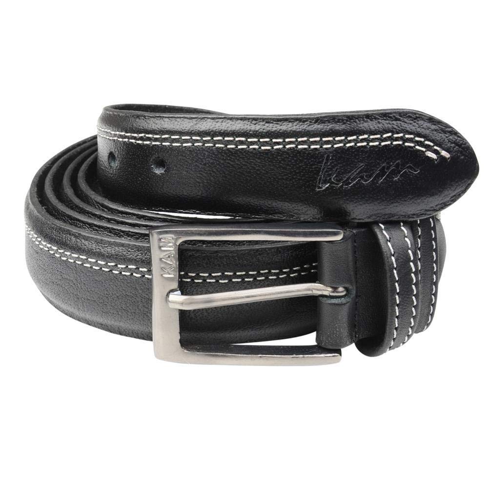 Kam Men's Leather Trousers Belt (916) inBlack Trousers Belt (916) in To Fit Size 64-66 Inches