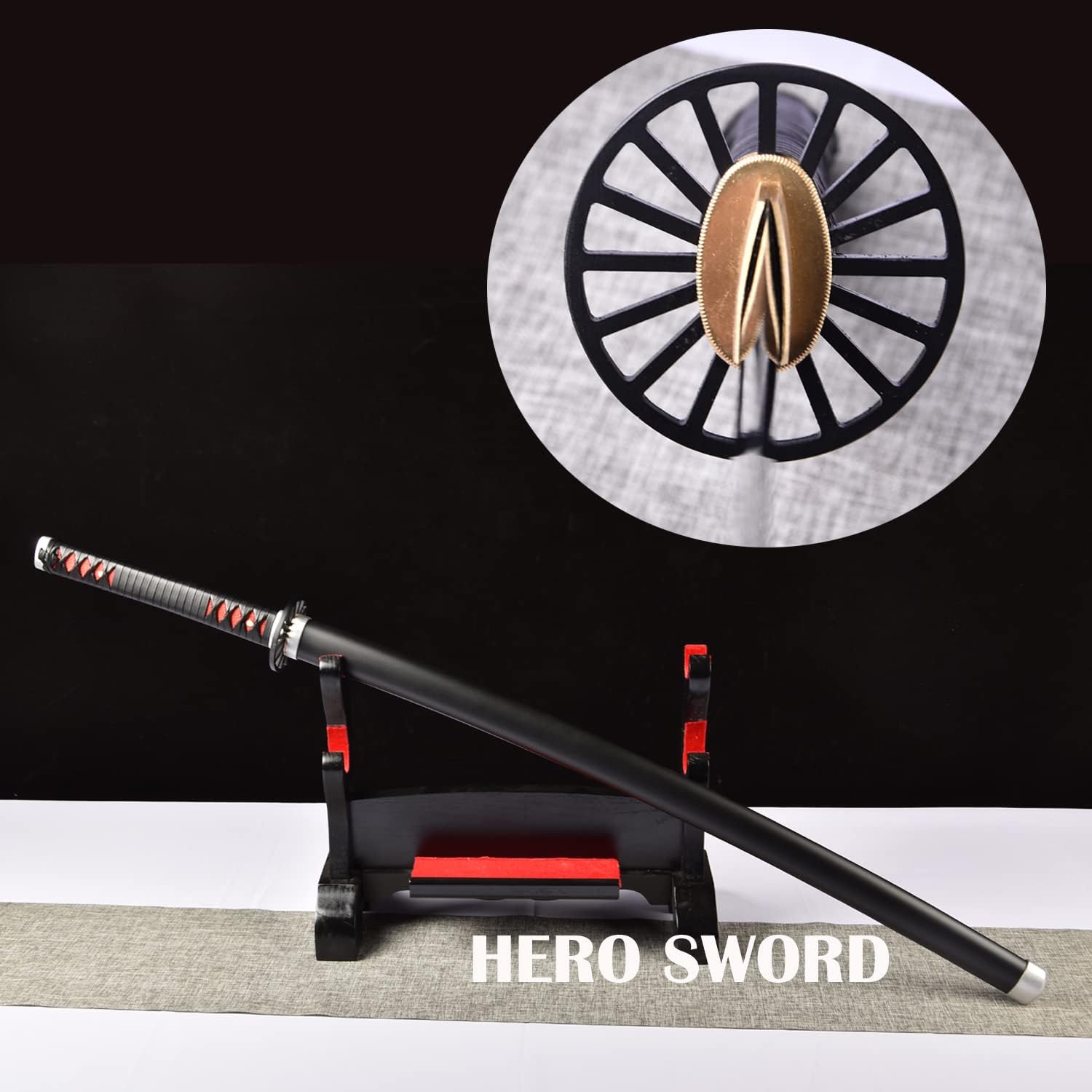 Japanese Anime Sword, Handmade Full Tang Samurai Sword, Sharp Practical Katana, DemonSlayers Katana Sword Kamado Tanjirou Knife -Clay Tempered T10 Steel-Razor Sharp