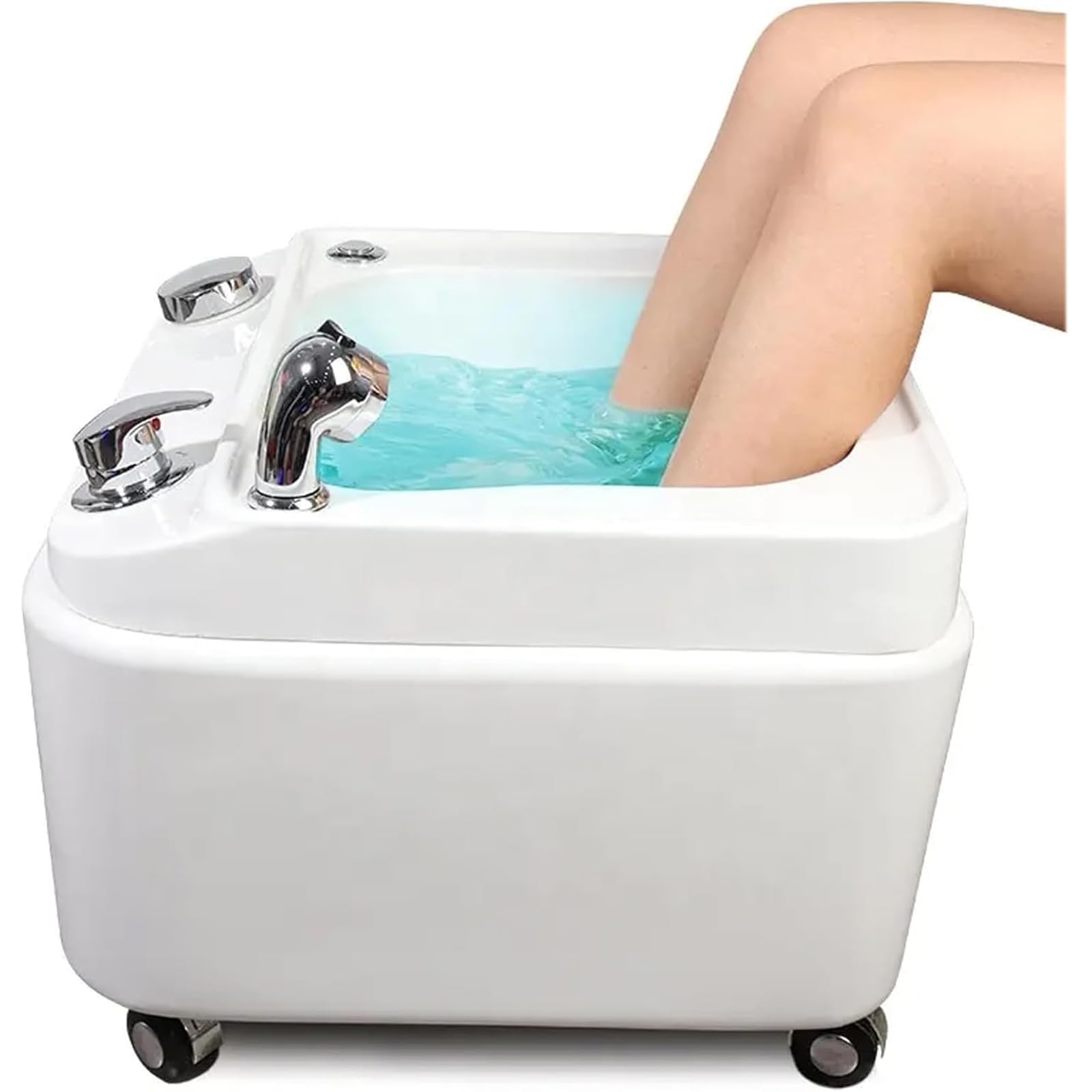 30-Litrowy Pedicure Spa Do Stóp, Umywalka Do Mycia Stóp W Salonie Z Kranami Z Ciepłą I Zimną Wodą Oraz Zaworem Regulującym Bąbelki, 7 Rodzajów Oświetlenia Rgb I Stała Temperatura 360°, Poprawia Odpor