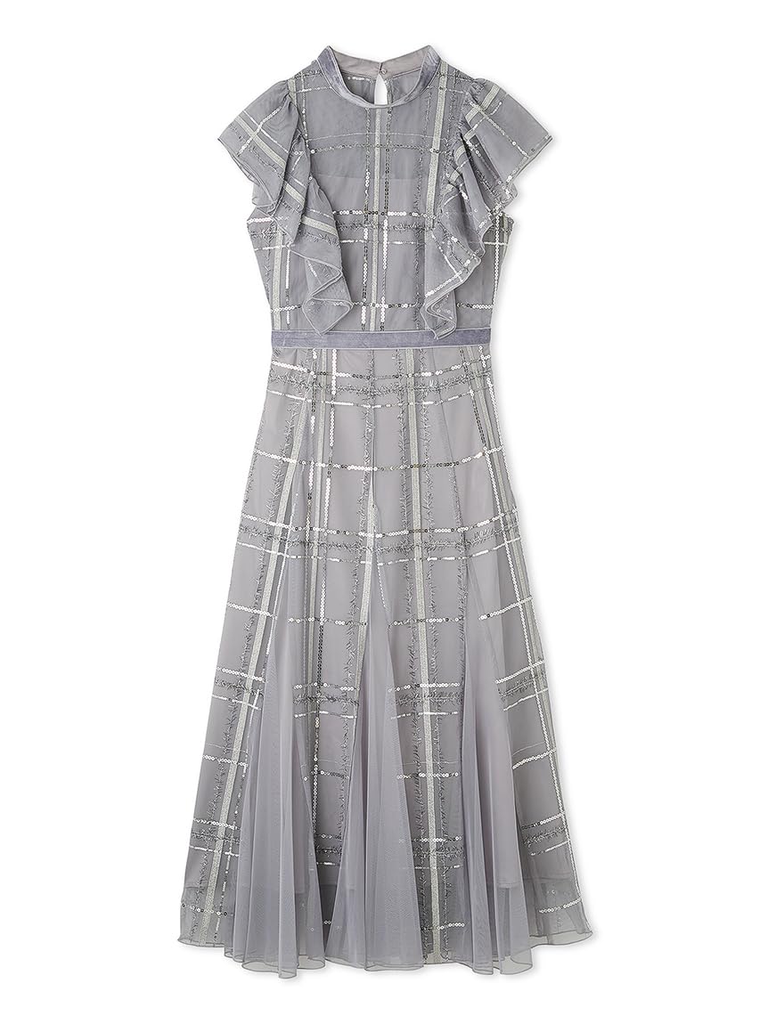 FRAY I.D シークインチェックワンピース　オケージョンワンピース　黒 FRAY I.D - フレイアイディー 24AW シークインチェックドレス