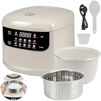 Low Sugar Rice Cooker 2 L Rice Cooker with Steamer and Low Carb Function
