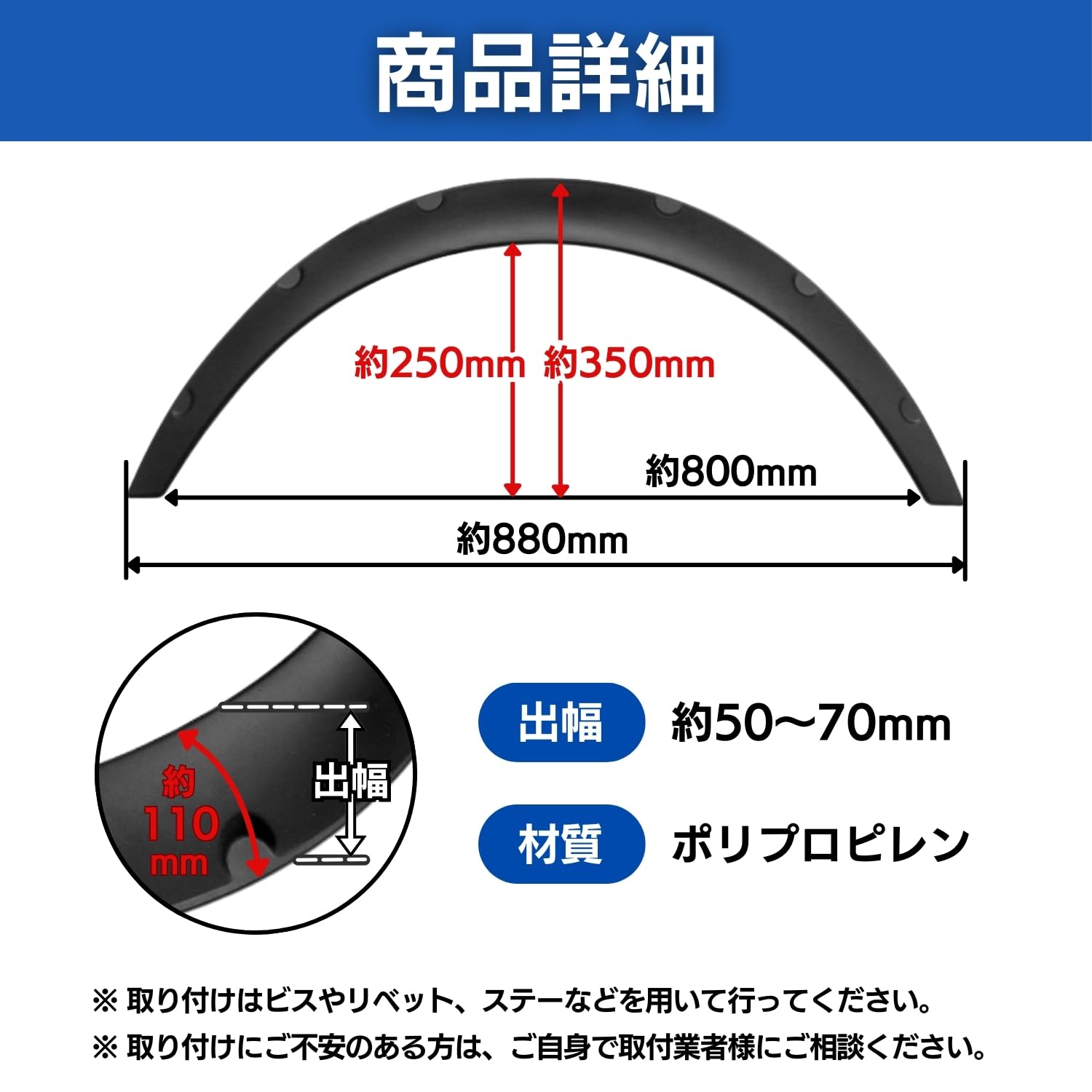 Amazon | スターウィック オーバーフェンダー マットブラック 70mm