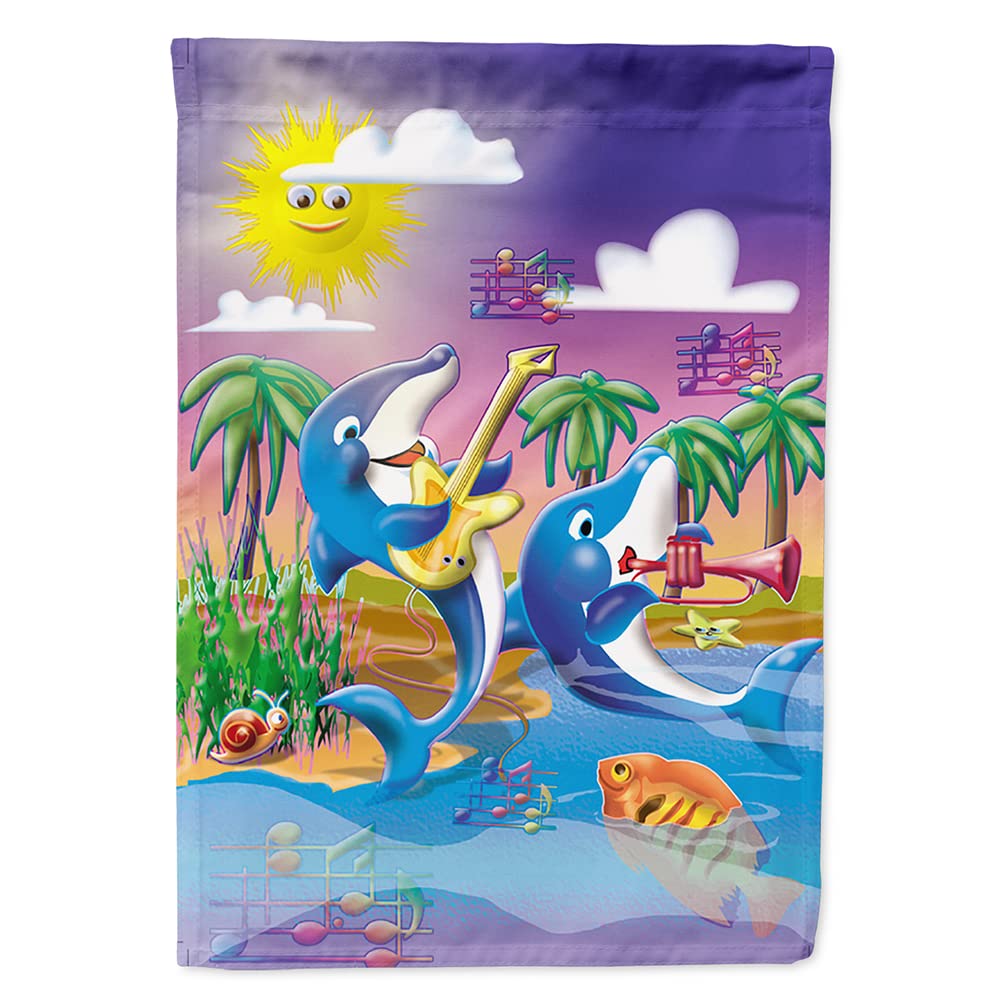 tesori dell' Caroline APH2485CHF Delfino da Giocare Musica Bandiera House in Tela, Grande, Multicolore