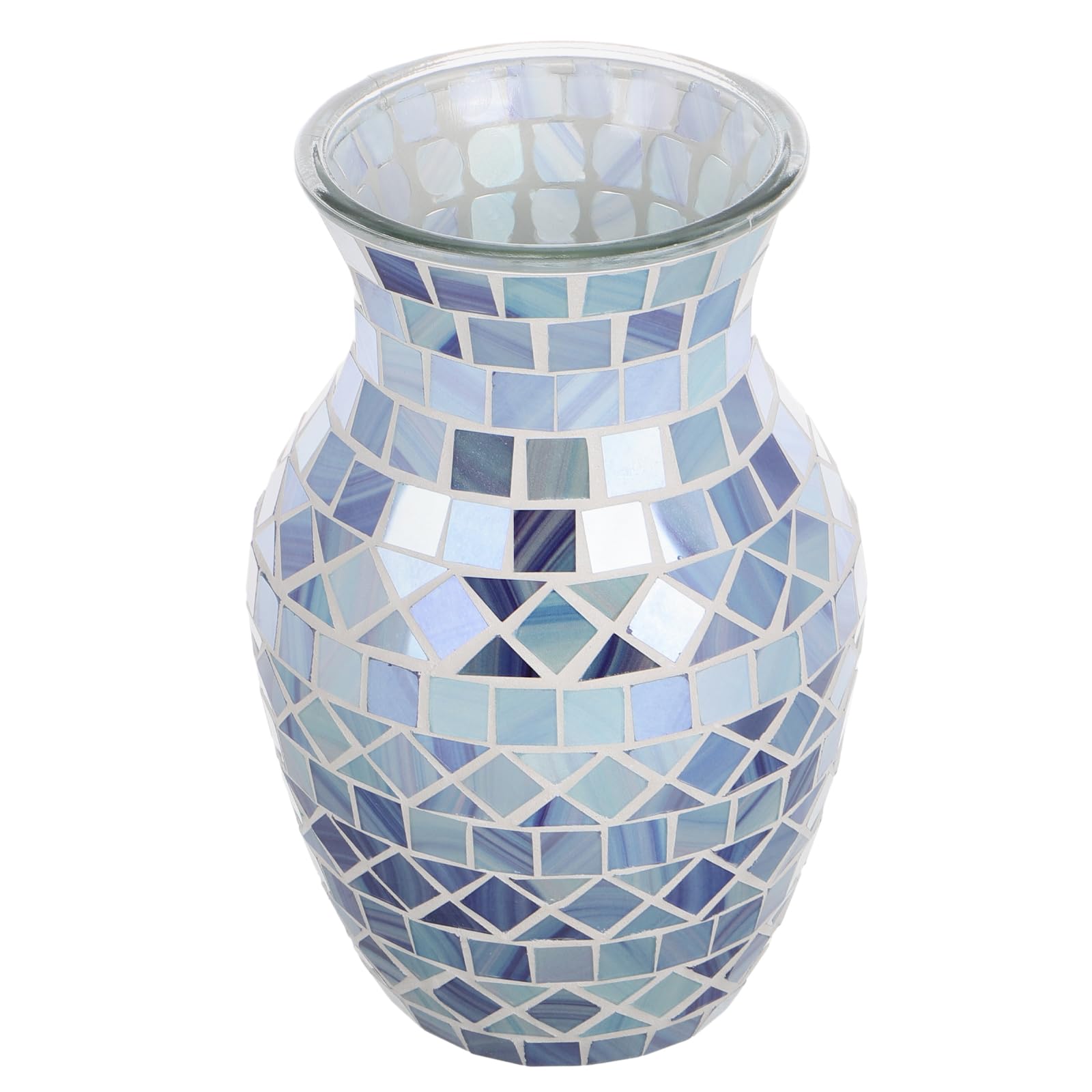 Vase en verre bleu craquelé OUNONA, l'idée cadeau parfaite pour une décoration d'époque