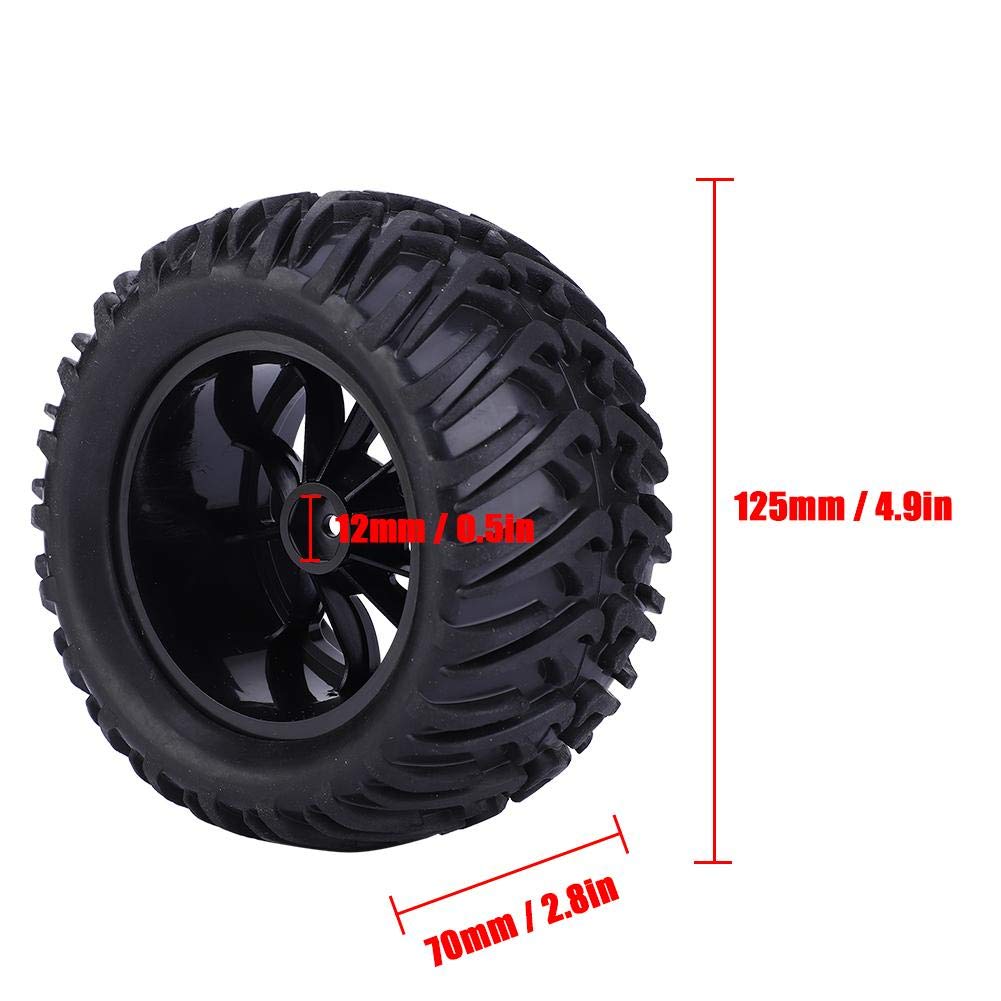 Dilwe RC Wheel Tire Super Grip 125 mm Y Type for 1/10 Remote Control Car Model (Black)