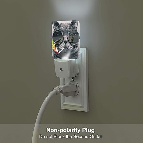 Miniatura 4 de OVPSZFYO Luces nocturnas de gato geniales enchufables para pared, luz nocturna LED con sensor de anochecer a amanecer para inodoro, dormitorio,