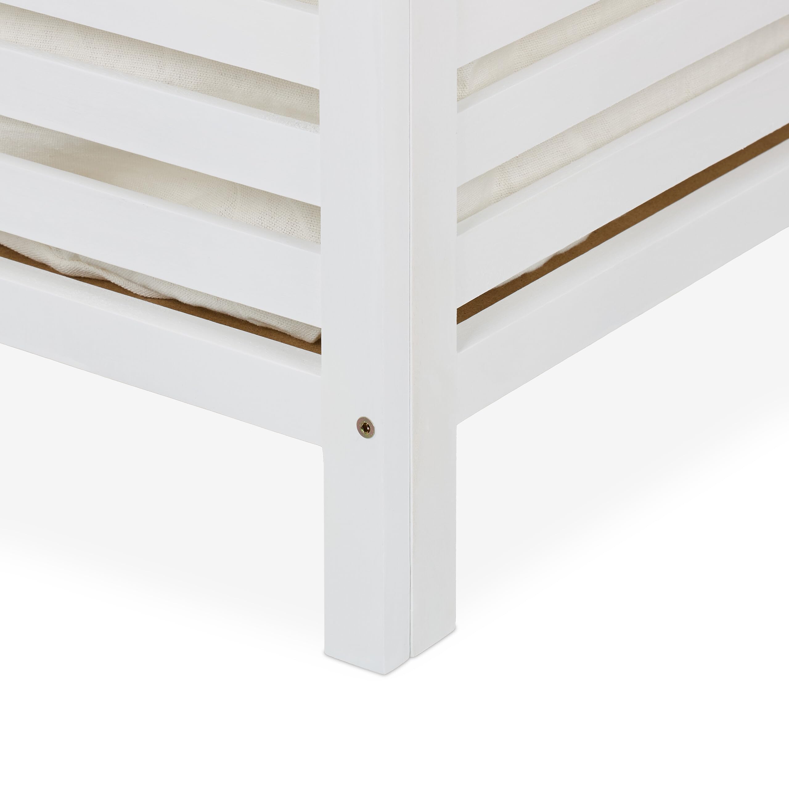 Relaxdays Cesto Ropa Sucia, Saco Interior Extraíble, 63 L, 65,5x45x45 cm, Arcón Colada con Tapa, Madera Nogal, Blanco