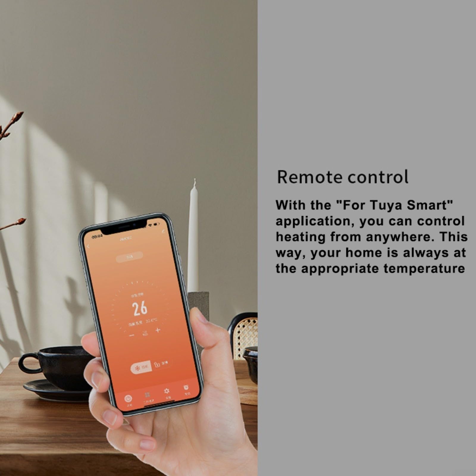 Controlador de temperatura WiFi para caldera colgante de pared, panel de termostato ABS de caldera combinada con aplicación móvil compatible con tuya (modelo regular)