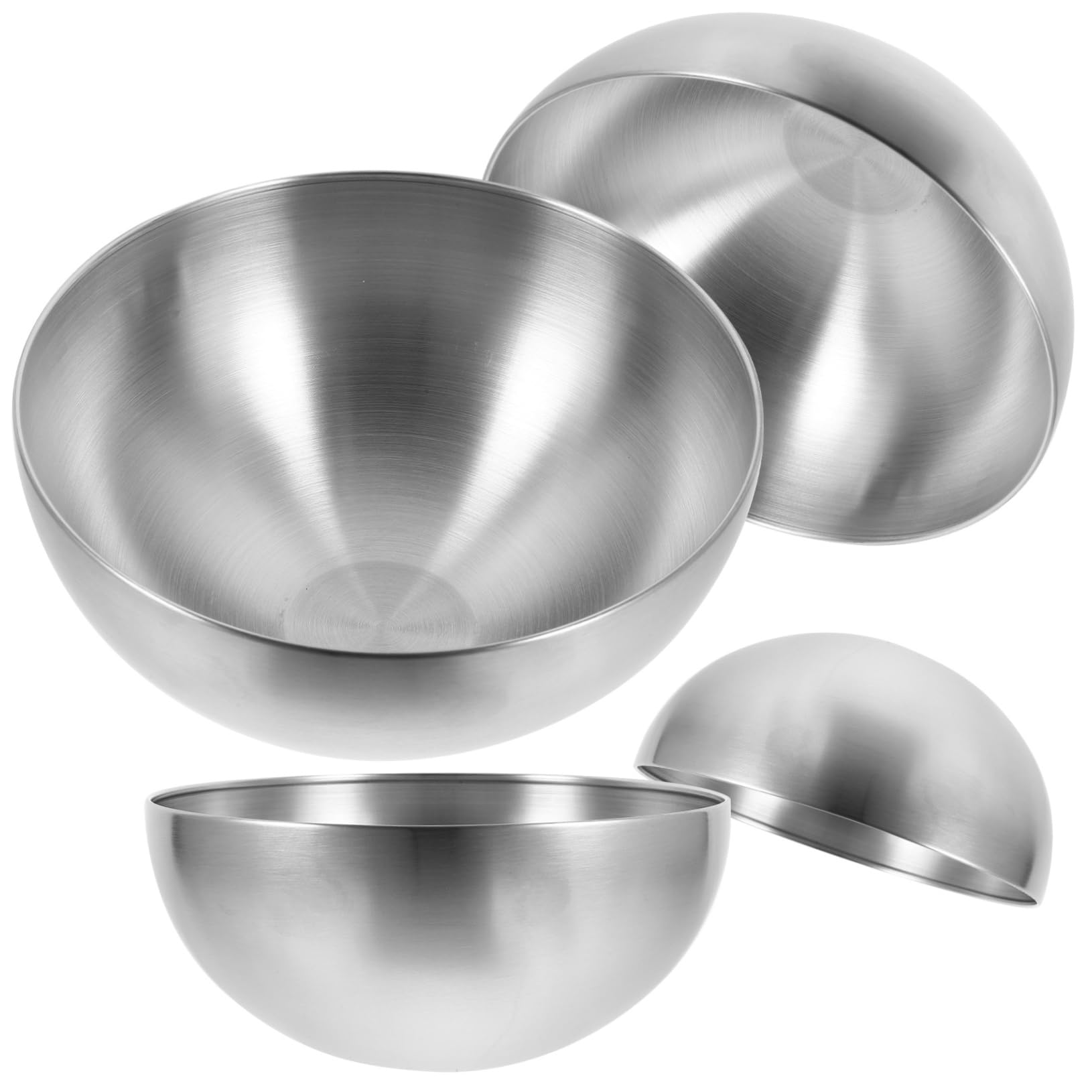 SECFOU 4pezzi Ciotola in Acciaio Inox per Insalata Zuppa e Altri Alimenti da Superficie Liscia Lavabile in Lavastoviglie Adatta per Uso Interno ed Esterno