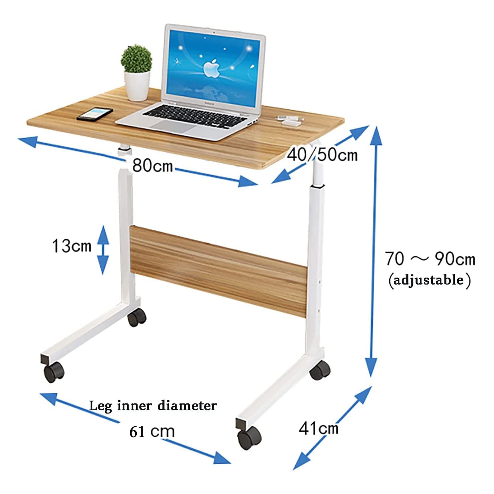 Beistelltisch, Laptoptisch für Sofa oder Bett, höhenverstellbarer mobiler Computerständer, tragbarer Schreibtisch, über dem Betttisch, medizinischer Tabletttisch, für den Arbeitsplatz zu Hause im Bü