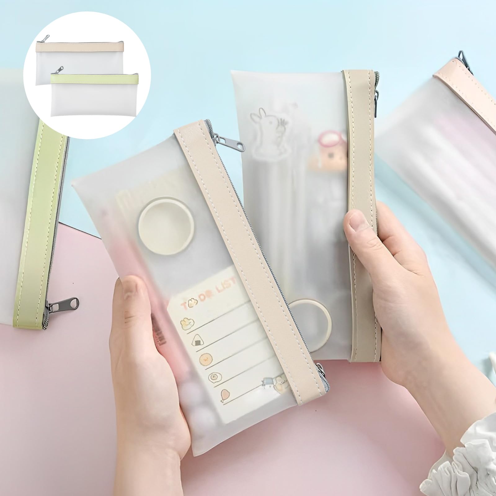 Bolsas de Dinero con Cremallera, Organizador de Efectivo Transparente Multiusos, 6 Piezas