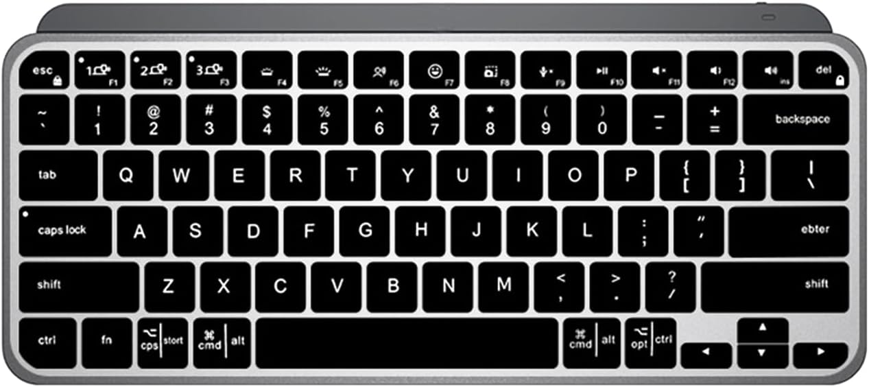 Ultra Thin Desktop PC Silicone Keyboard Cover Skin Protector Compatible with Logitech MX Keys Mini Minimalist & MX Keys Mini for Mac Minimalist Wireless Illuminated Keyboard - Black