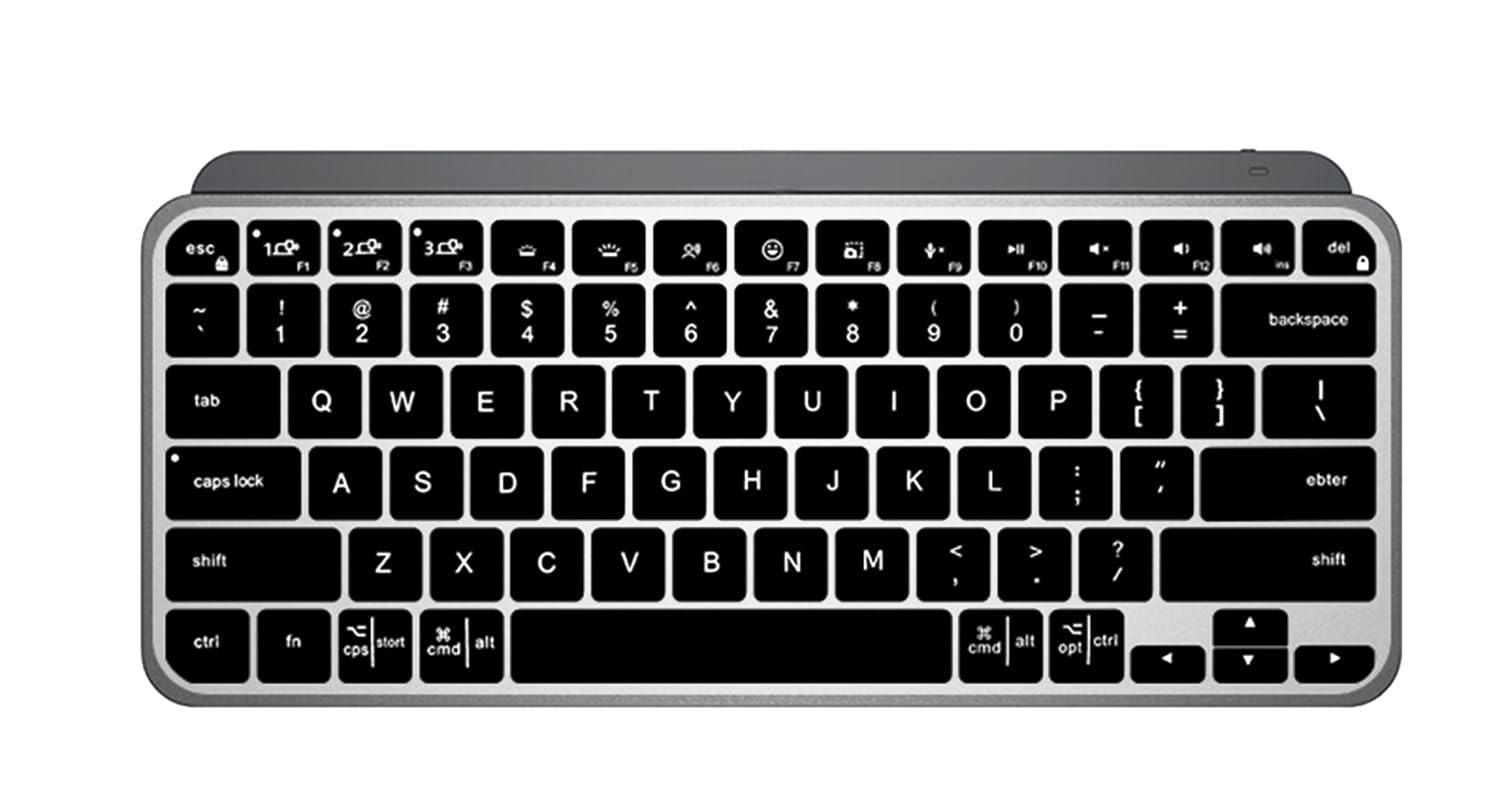 Ultra Thin Desktop PC Silicone Keyboard Cover Skin Protector Compatible with Logitech MX Keys Mini Minimalist & MX Keys Mini for Mac Minimalist Wireless Illuminated Keyboard - Black