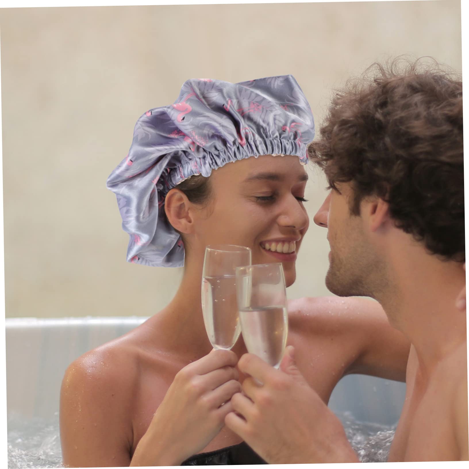 Healvian 5pièces Bonnet De Nuit Satiné Réversible Pour Femme Bonnet De Sommeil Multifonctionnel Éléphants Et Flamants Roses Confort Optimal Pour Cheveux Crépus Et Colorés Prévention