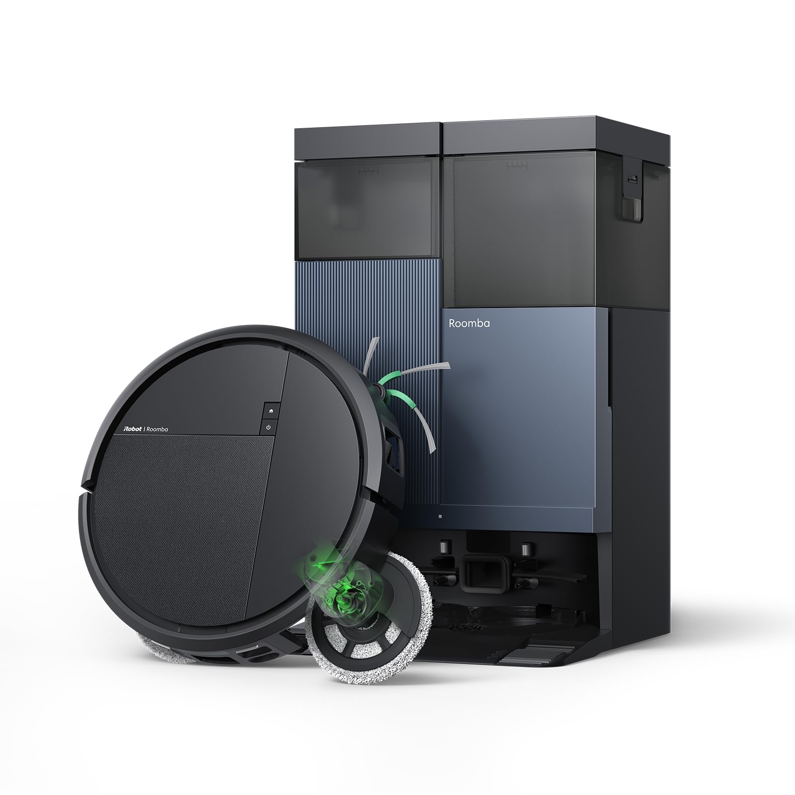 iRobot Roomba Plus 415 Saugroboter, AutoWash Basis, Rotierende Wischtücher | iRobot 20KPa, automatische Entleerung 90 Tage, Multifunktionsstation, Heißtrocknung der Pads, LiDAR