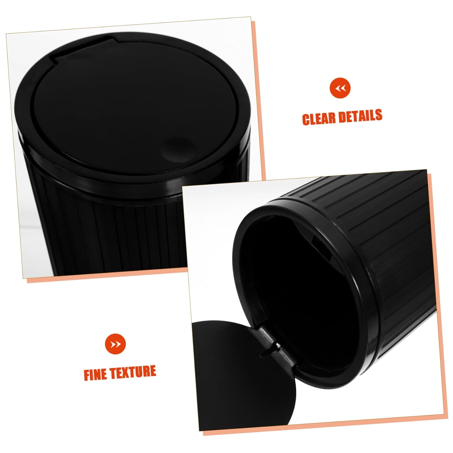 4pcs Car Trash Can Small Bin for Car Automotive Accessory Sturdy Lid Modern Compact