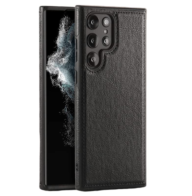 Image of MOBILOVE PU Leather Flexible Back Case Cover for | Samsung Galaxy S24 Ultra 5G (Black)